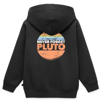 never forget pluto - Kinder Premium Organic Zip Hoodie - Schwarz - Hinten - AI Model Kid Male (0cm)