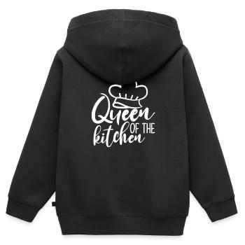 Kitchen Queen - Kids Premium Organic Zip-up Hoodie - black - Back - AI Model Kid Male (0cm)