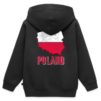 Polen - Kinder Premium Organic Zip Hoodie - Schwarz - Hinten - AI Model Kid Male (0cm)