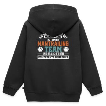Hund Mantrailer Rettungshund Hundesport - Kinder Premium Organic Zip Hoodie - Schwarz - Hinten - AI Model Kid Male (0cm)