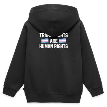 Transgender Rechte Transsexuell - Kinder Premium Organic Zip Hoodie - Schwarz - Hinten - AI Model Kid Male (0cm)
