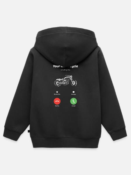 Ihr Motorrad ruft Sie Motorradfahrer Motorradfahre - Kinder Premium Organic Zip Hoodie - Schwarz