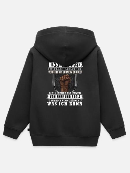 Binnenschiffer - Kinder Premium Organic Zip Hoodie - Schwarz