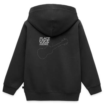 Ukulele - Kinder Premium Organic Zip Hoodie - Schwarz - Hinten - AI Model Kid Male (0cm)