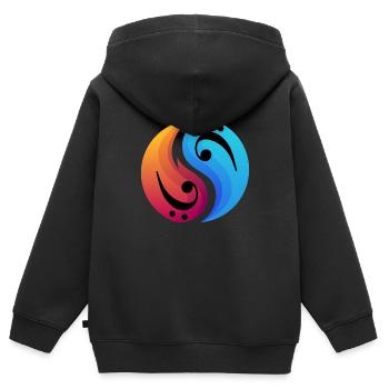 Bassgitarre Bassist - Kinder Premium Organic Zip Hoodie - Schwarz - Hinten - AI Model Kid Male (0cm)
