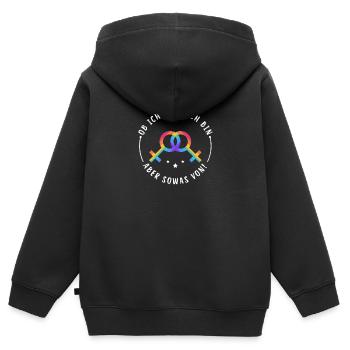 LGBT Regenbogen Bi Lesbisch Schwul Transgender - Kinder Premium Organic Zip Hoodie - Schwarz - Hinten - AI Model Kid Male (0cm)