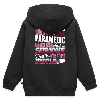 Sanitäter hat Ärger Probleme - Kinder Premium Organic Zip Hoodie - Schwarz - Hinten - AI Model Kid Male (0cm)