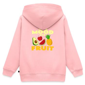 fruit - Sweat Premium à capuche zippé enfant bio - rose - Dos - AI Model Kid Female (0cm)