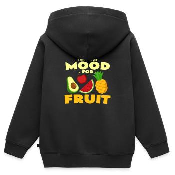 fruit - Sweat Premium à capuche zippé enfant bio - noir - Dos - AI Model Kid Male (0cm)
