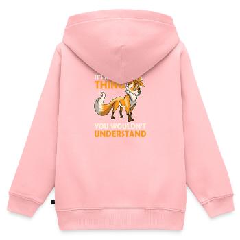 Furry Fandom Furries Fursona - Sweat Premium à capuche zippé enfant bio - rose - Dos - AI Model Kid Female (0cm)