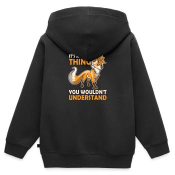 Furry Fandom Furries Fursona - Kids Premium Organic Zip-up Hoodie - black - Back - AI Model Kid Male (0cm)