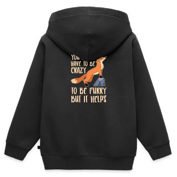 Furry Fandom Furries Fursona - Kids Premium Organic Zip-up Hoodie - black - Back - AI Model Kid Male (0cm)