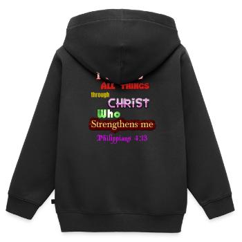 Bibelvers Bibelvers Heiliger Geist Heiliger Geist - Kinder Premium Organic Zip Hoodie - Schwarz - Hinten - AI Model Kid Male (0cm)