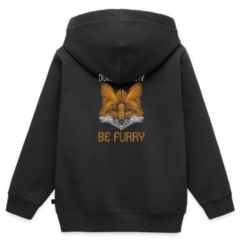 Furry Fandom Furries Fursona - Kids Premium Organic Zip-up Hoodie - black - Back - AI Model Kid Male (0cm)
