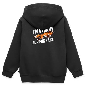 Furry Fandom Furries Fursona - Kids Premium Organic Zip-up Hoodie - black - Back - AI Model Kid Male (0cm)