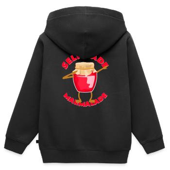 Selbstgemachte Marmelade - Kinder Premium Organic Zip Hoodie - Schwarz - Hinten - AI Model Kid Male (0cm)