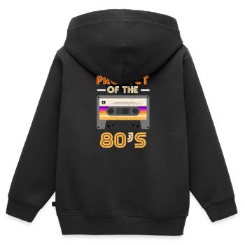 80er Mode 80er Jahre 80er party 80er - Kinder Premium Organic Zip Hoodie - Schwarz - Hinten - AI Model Kid Male (0cm)
