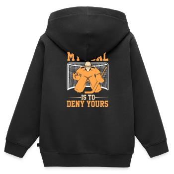 Eishockey Eishockey Geschenk Eishockey - Kinder Premium Organic Zip Hoodie - Schwarz - Hinten - AI Model Kid Male (0cm)