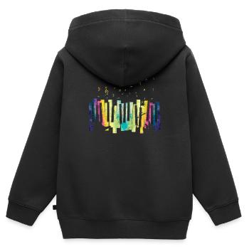 Klavier Musiker - Kinder Premium Organic Zip Hoodie - Schwarz - Hinten - AI Model Kid Male (0cm)