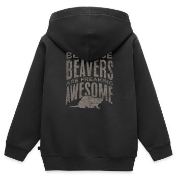 Biber - Kinder Premium Organic Zip Hoodie - Schwarz - Hinten - AI Model Kid Male (0cm)