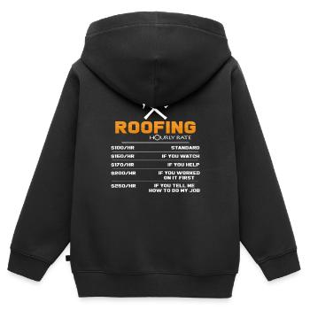 Dachdecker - Kinder Premium Organic Zip Hoodie - Schwarz - Hinten - AI Model Kid Male (0cm)
