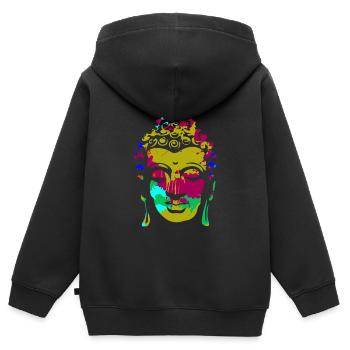 Buddha Meditation Ying Yang - Kinder Premium Organic Zip Hoodie - Schwarz - Hinten - AI Model Kid Male (0cm)