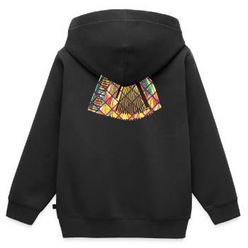 Akkordeon Akkordeon Geometrisch - Kinder Premium Organic Zip Hoodie - Schwarz - Hinten - AI Model Kid Male (0cm)