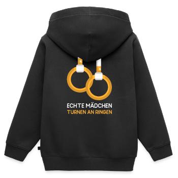 Turnen Ringe Pauschenpferd Geräteturnen Zubehör - Kinder Premium Organic Zip Hoodie - Schwarz - Hinten - AI Model Kid Male (0cm)