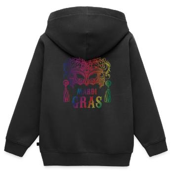Mardi Gras | Masquerade | Carnival | Costumes | Tradition - Kids Premium Organic Zip-up Hoodie - black - Back - AI Model Kid Male (0cm)