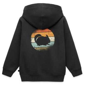 Chinchilla - Kinder Premium Organic Zip Hoodie - Schwarz - Hinten - AI Model Kid Male (0cm)