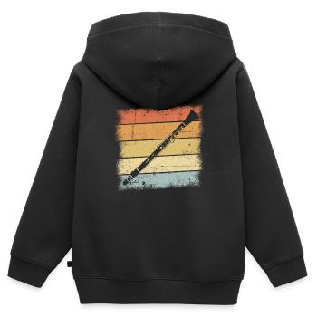 clarinette - Sweat Premium à capuche zippé enfant bio - noir - Dos - AI Model Kid Male (0cm)