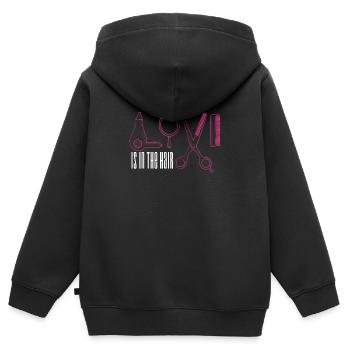 Coiffeur coiffeur coiffeur - Sweat Premium à capuche zippé enfant bio - noir - Dos - AI Model Kid Male (0cm)