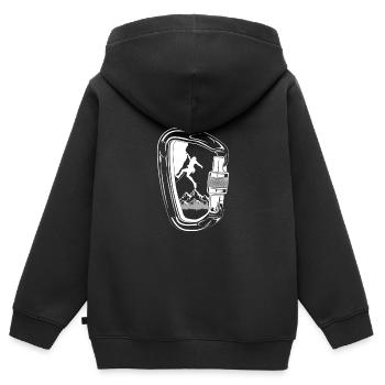 Klettern Kletterer Karabiner Karabinerhaken - Kinder Premium Organic Zip Hoodie - Schwarz - Hinten - AI Model Kid Male (0cm)