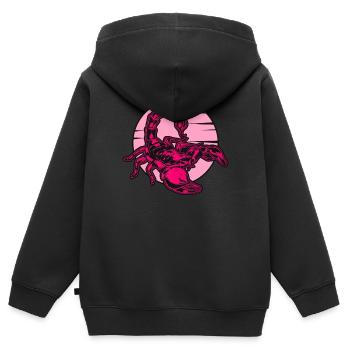 Skorpion Scorpio Sternzeichen - Kinder Premium Organic Zip Hoodie - Schwarz - Hinten - AI Model Kid Male (0cm)