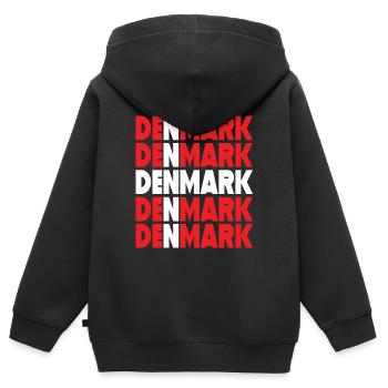 Danemark Danemark drapeau, ville de Danemark - Sweat Premium à capuche zippé enfant bio - noir - Dos - AI Model Kid Male (0cm)