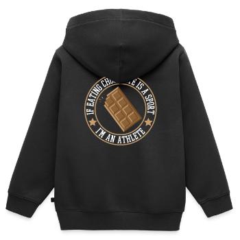 Chocolat Chocolat Schoki - Sweat Premium à capuche zippé enfant bio - noir - Dos - AI Model Kid Male (0cm)
