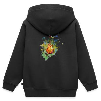 Gitarre Elektrogitarre Gitarrist - Kinder Premium Organic Zip Hoodie - Schwarz - Hinten - AI Model Kid Male (0cm)