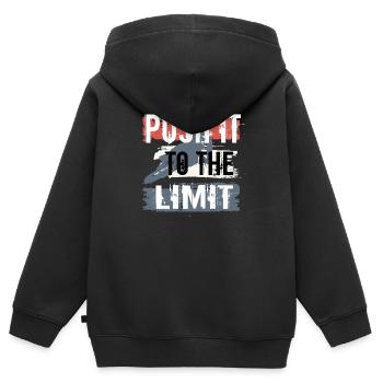 Enduro Proverbes - Sweat Premium à capuche zippé enfant bio - noir - Dos - AI Model Kid Male (0cm)
