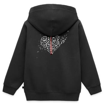flûte - Sweat Premium à capuche zippé enfant bio - noir - Dos - AI Model Kid Male (0cm)