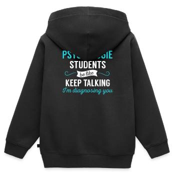 Psychologie Spruch Psychologie Studentin - Kinder Premium Organic Zip Hoodie - Schwarz - Hinten - AI Model Kid Male (0cm)