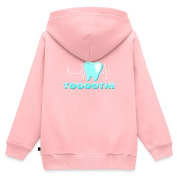 Zahn - Kinder Premium Organic Zip Hoodie - Rosa - Hinten - AI Model Kid Female (0cm)