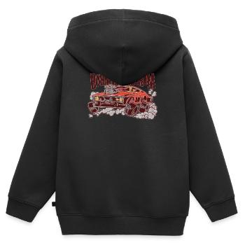 Burnout Syndrom Geschenk für Männer - Kinder Premium Organic Zip Hoodie - Schwarz - Hinten - AI Model Kid Male (0cm)