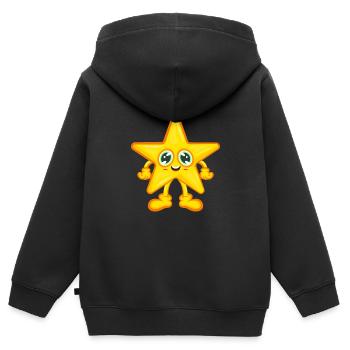 Bande dessinée étoile astérisque - Sweat Premium à capuche zippé enfant bio - noir - Dos - AI Model Kid Male (0cm)