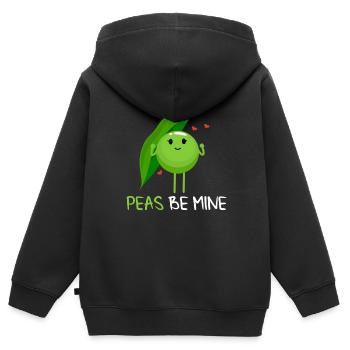 Peas be mine pois et pois gousses - Sweat Premium à capuche zippé enfant bio - noir - Dos - AI Model Kid Male (0cm)