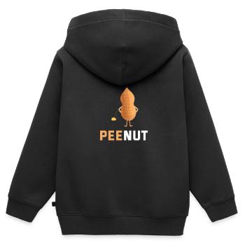 Arachides et arachides - Sweat Premium à capuche zippé enfant bio - noir - Dos - AI Model Kid Male (0cm)