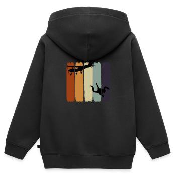 Fallschirmspringen Skydiving Geschenk Basejumping - Kinder Premium Organic Zip Hoodie - Schwarz - Hinten - AI Model Kid Male (0cm)