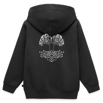 Lotuspflanze Baum des Lebens Erleuchtung Lotus - Kinder Premium Organic Zip Hoodie - Schwarz - Hinten - AI Model Kid Male (0cm)