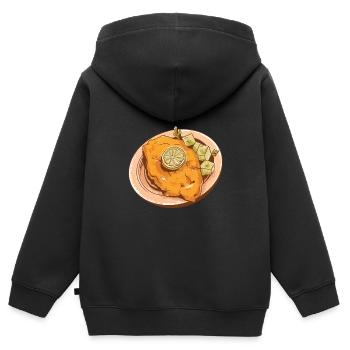 Wiener Schnitzel - Kinder Premium Organic Zip Hoodie - Schwarz - Hinten - AI Model Kid Male (0cm)