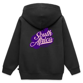 Afrique du Sud Afrique - Sweat Premium à capuche zippé enfant bio - noir - Dos - AI Model Kid Male (0cm)