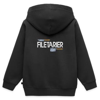 Filetarier Fleischfresser Rinderfilet Koch Griller - Kinder Premium Organic Zip Hoodie - Schwarz - Hinten - AI Model Kid Male (0cm)